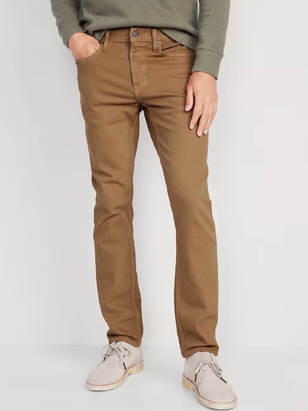 NWT Old Navy Classic Slim Fit Built-In Flex Dark Khaki Men’s Pants Size 32x32